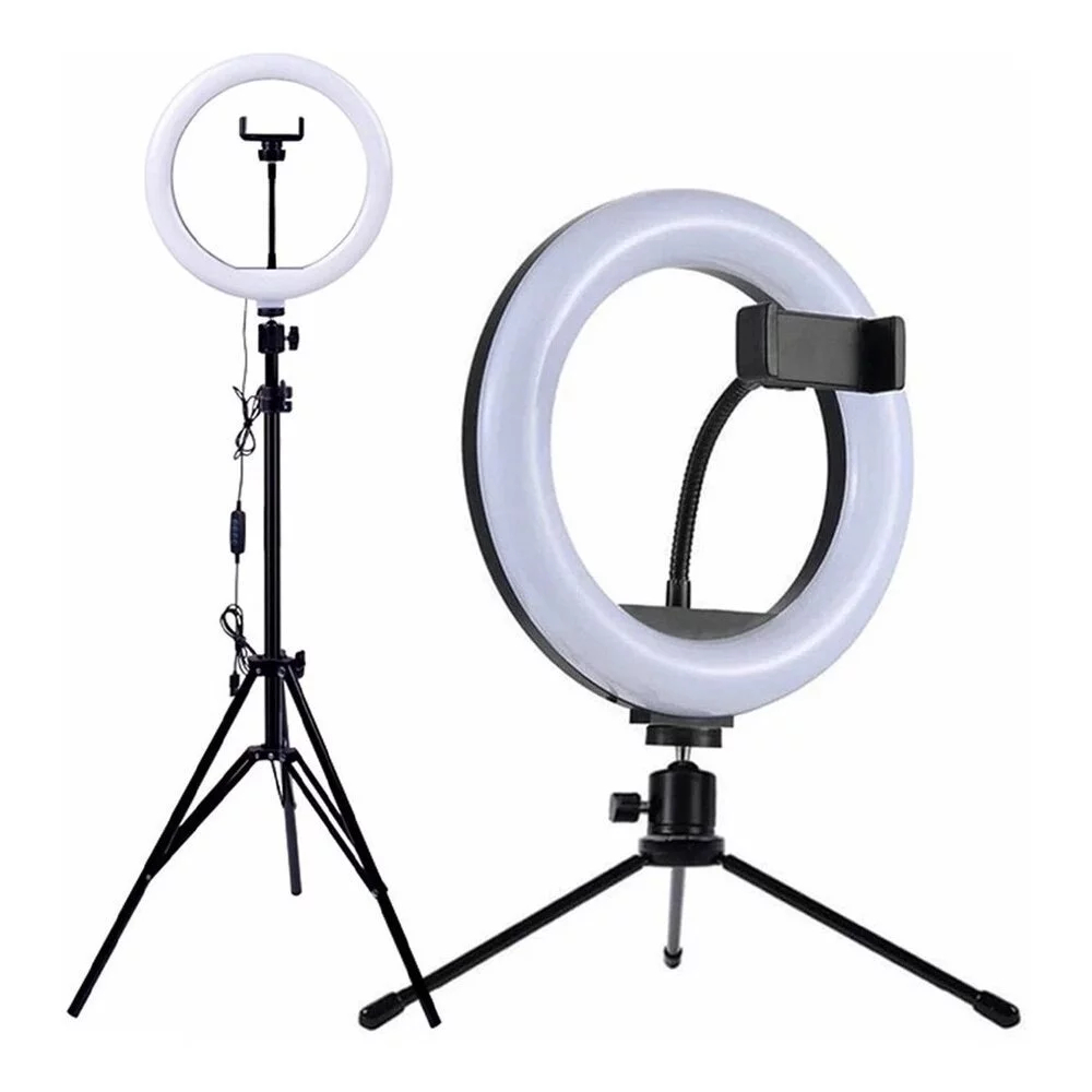 Kit Completo Ring Light Profissional 12 polegadas- 30cm C/ Tripé 2,10M