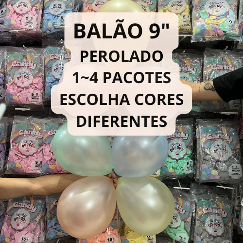25~100 Balão Bexiga Perolado 9 Polegadas - Pic Pic - Perola Candy Colors