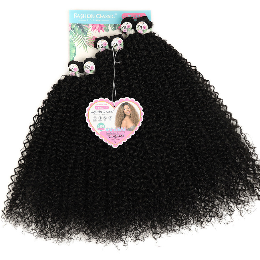 Cabelo cacheado para entrelace 6 telas bio fibra 240G fashion classic - LINDONA em Oferta na Shopee