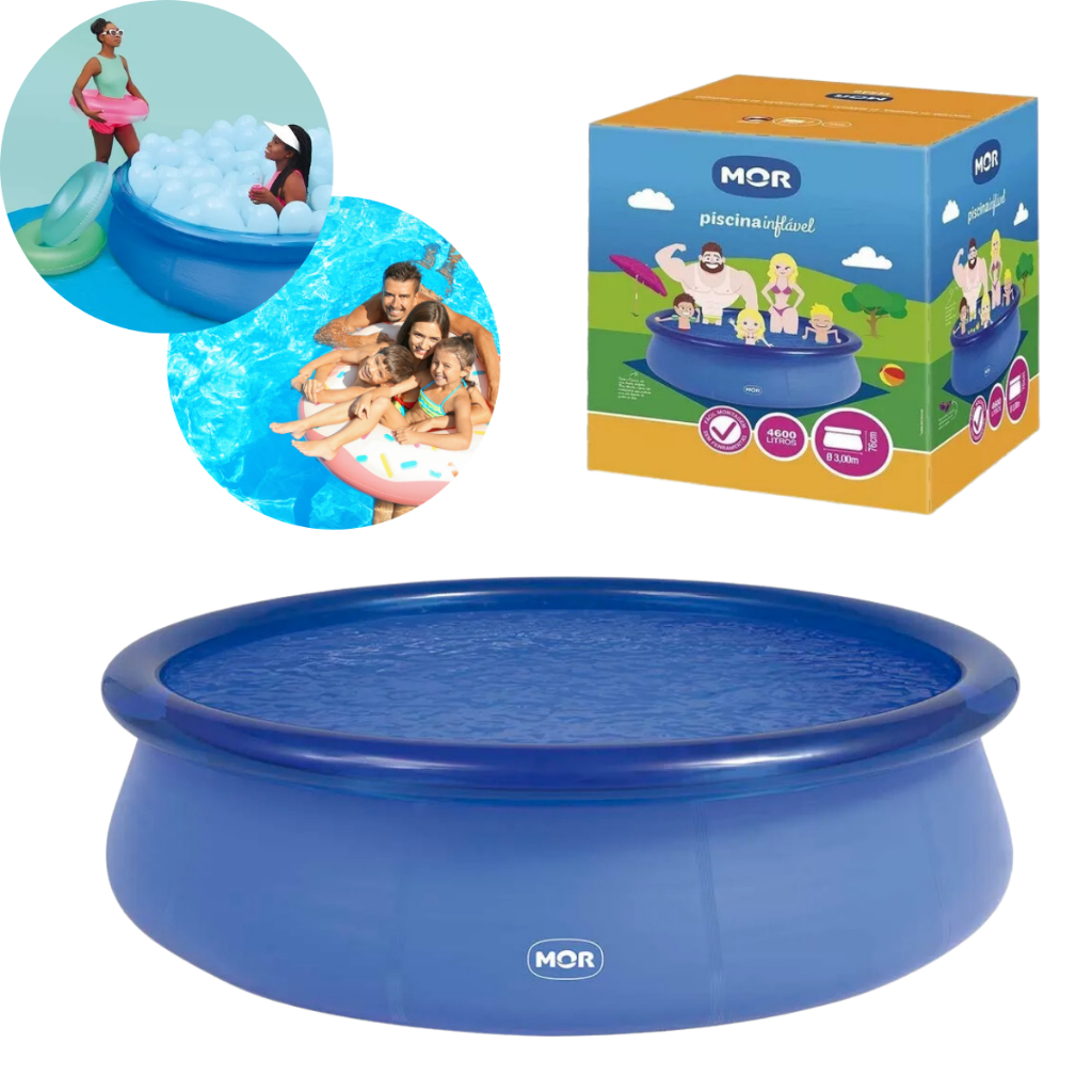 Piscina Infantil Inflável Redonda Lona 4600 Litros - Mor em Oferta na Shopee