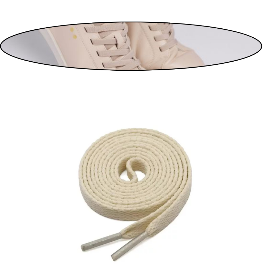 Par Cadarço p/ Tênis Feminino Masculino BEGE AREIA CREME 120cm Barbante Multiuso Blusa Saia Bermuda