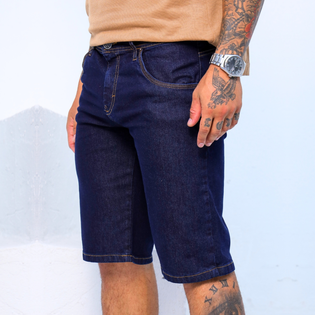 Bermudas Jeans Masculina Com Lycra Slim Fit Direta Da Fabrica em Oferta na Shopee