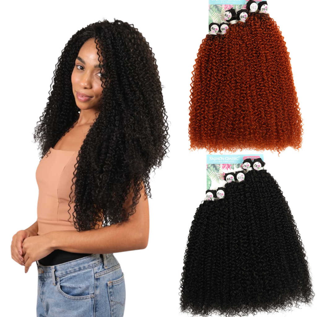 Cabelo Cacheado para Entrelace 70cm Bio Fibra 6Pecas 240g em Oferta na Shopee