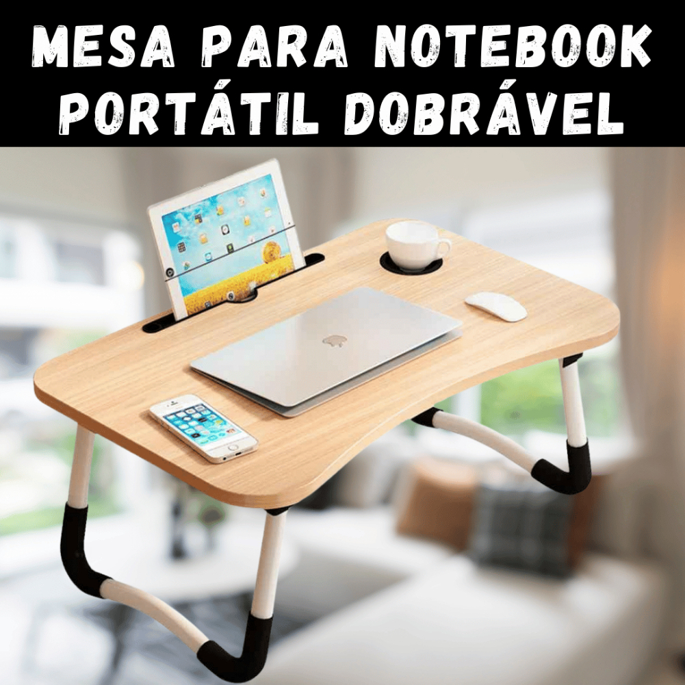 Mesinha Apoio Dobrável Portátil para Notebook Tablet Ipad Mesa Home Office Para Cama Sofá Refeição porta Copo