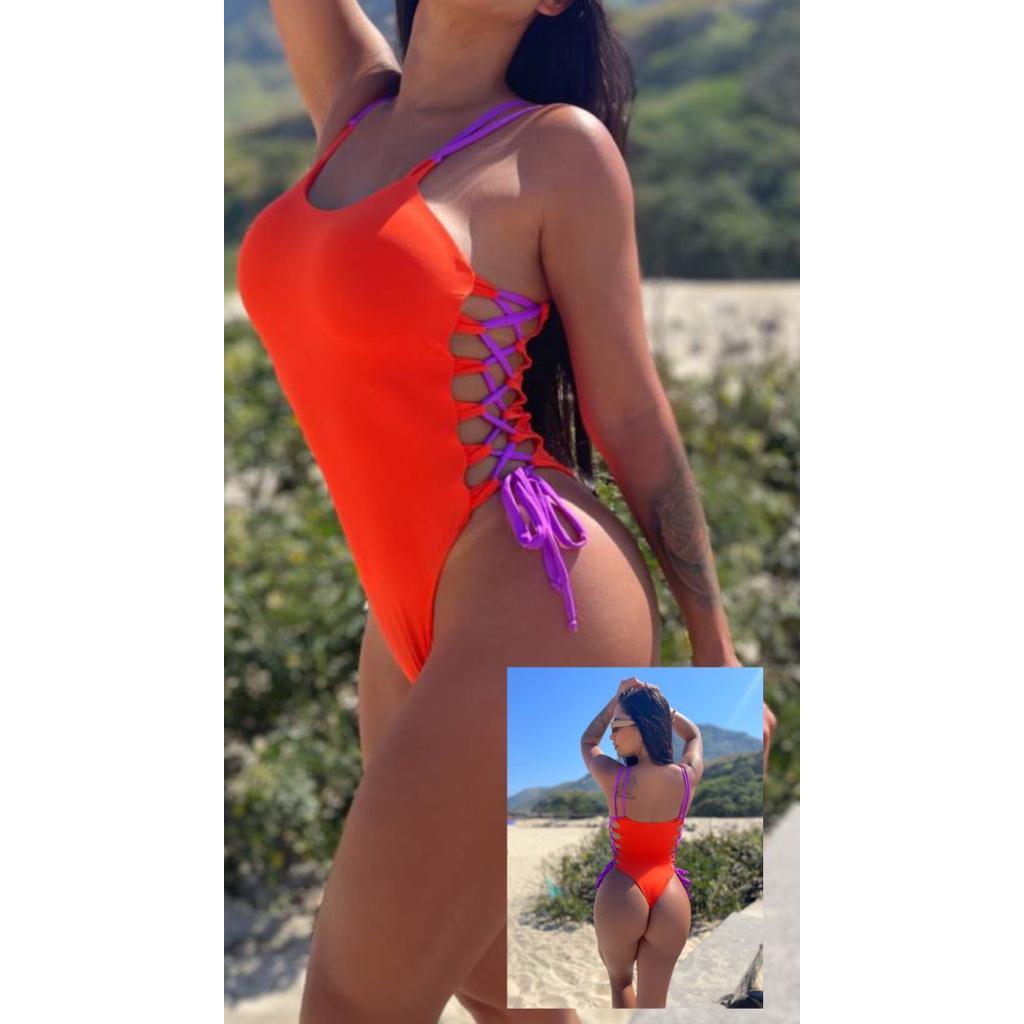 MAIÔ MAIO BODY AMARRAÇÃO LATERAL CAVADO FIO DENTAL SEXY RECORTE GRINGA PlusSize Plus Size