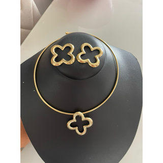 kit Choker  Aro Trevo  Brinco e Colar em Oferta na Shopee