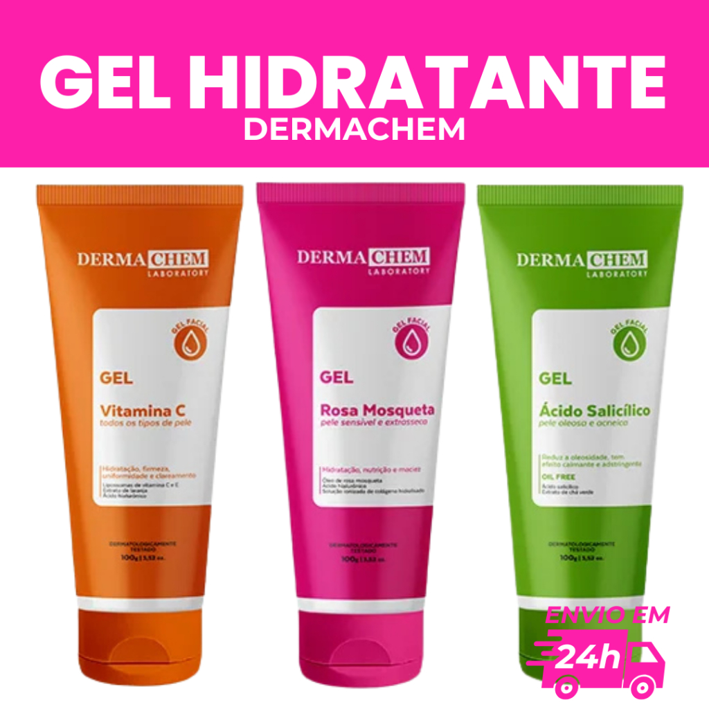 GEL HIDRATANTE FACIAL SKIN CARE DERMACHEM 100ML em Oferta na Shopee