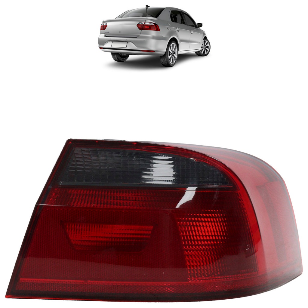 Lanterna Traseira Voyage G6 2013 2014 2015 2016 Canto Bicolor Fumê Lente Estriada Acrilico em Oferta na Shopee