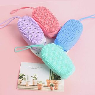 Esponja Bucha De Silicone Com Porta Sabão Massageador Higienico Para Banho em Oferta na Shopee