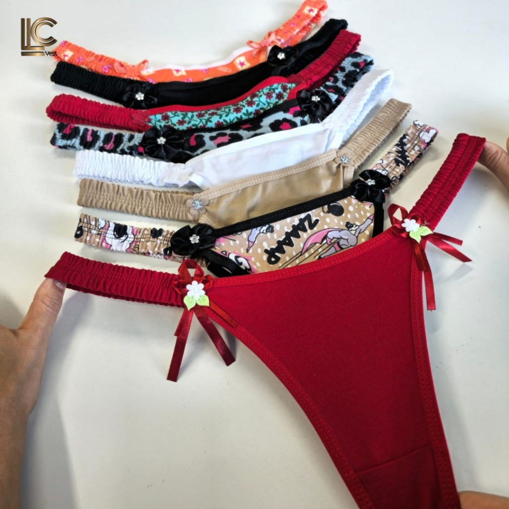 KIT 10 CALCINHAS TANGA FIO DENTAL FORRO 100% ALGODÃO KIT 5 TANGUINHAS SEXY LANGERIE SENSUAL em Oferta na Shopee