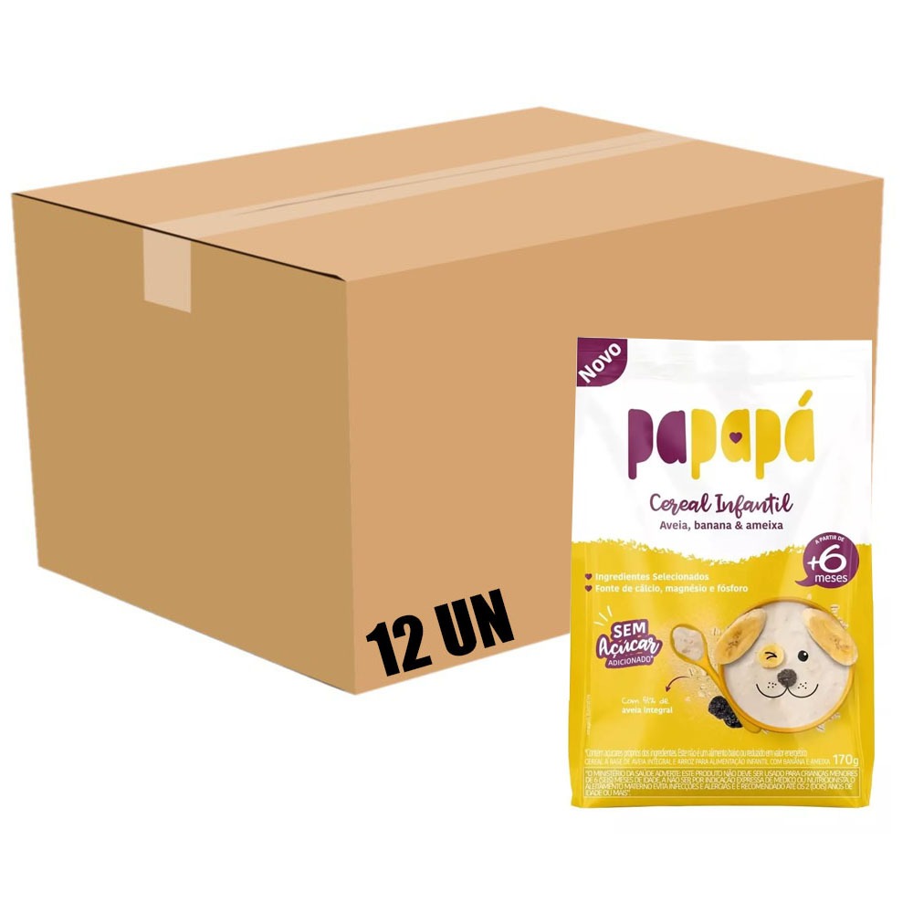 Cereal Papapa Aveia Banana E Ameixa Sache 170g Caixa 12Un