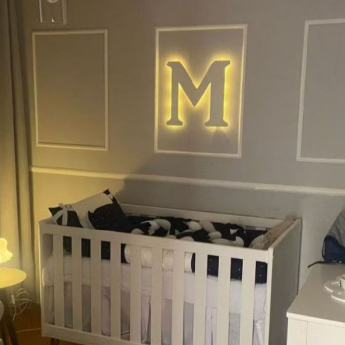 Letra Luminosa Led com Abajur Luminária Decorativa Personalizada para Ambiente