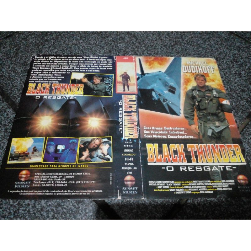 Encarte VHS Black Thunder O Resgate ( NÃO CONTÉM A FITA)