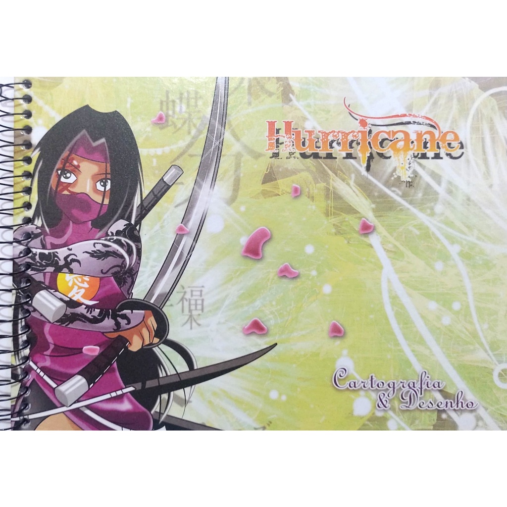 Caderno de Cartografia e Desenho Máxima 96 folhas Capa Dura Ninja Fem.
