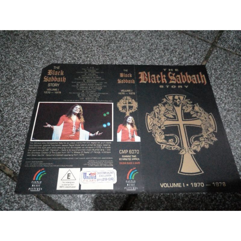 Encarte VHS The Black Sabbath story 1 ( NÃO CONTÉM A FITA)