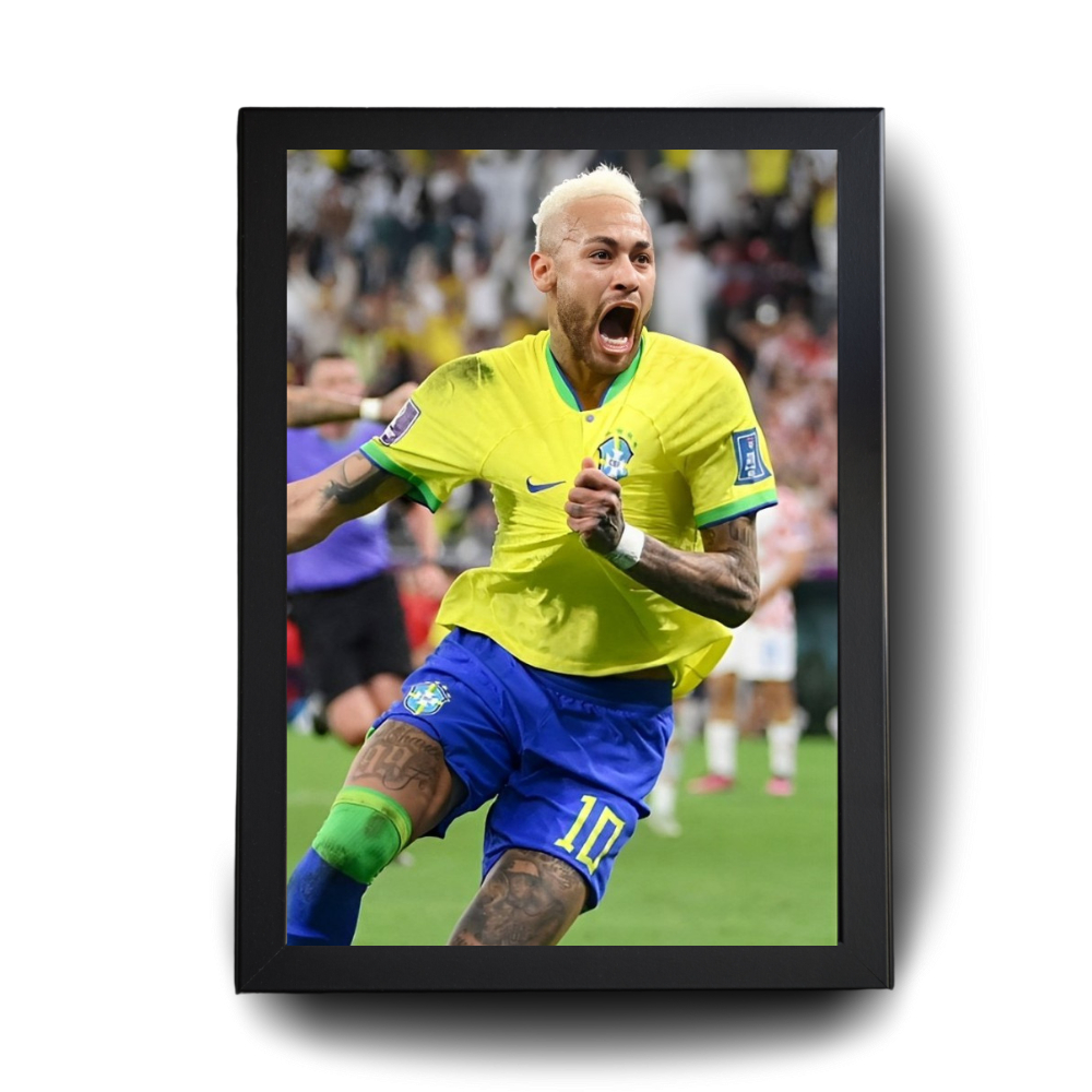 Neymar JR no Seleção Brasileira (EDIÇÃO ESPECIAL) Com Moldura 10 Variedades | 35x25cm