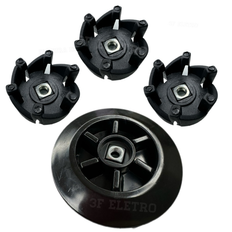 Kit 3 Engate Conector do Copo e 1 Arraste do Motor para Mondial Turbo L-1400 Glass