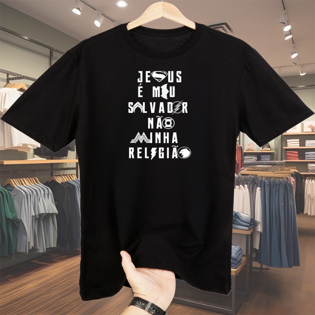 Camisa basica Frase jesus Religiao camisa oversized camiseta masculina streetwear algodão Blusa de algodao unissex