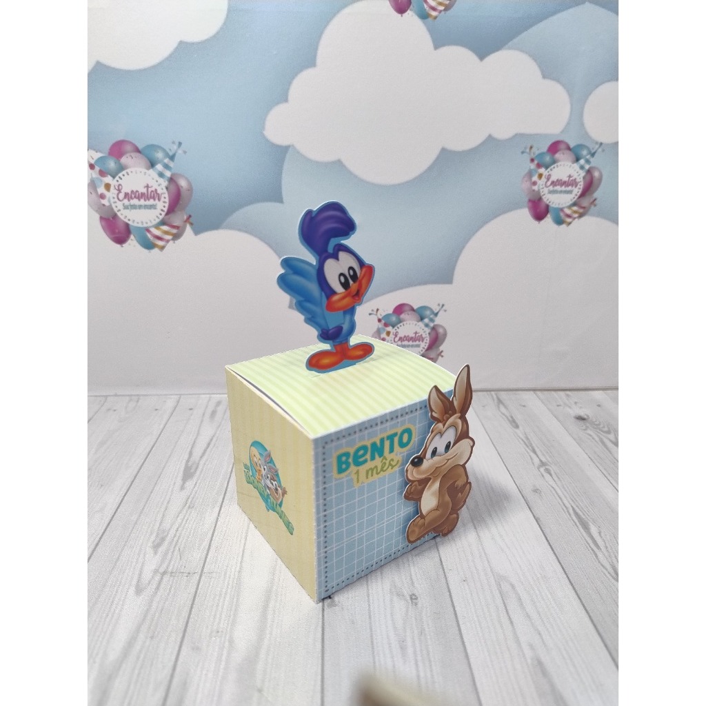 10 Caixas Cubo Aplique 3D | Baby Looney Tuness | Papelaria para festa infantil | Lembrancinha Personalizada Aniversário