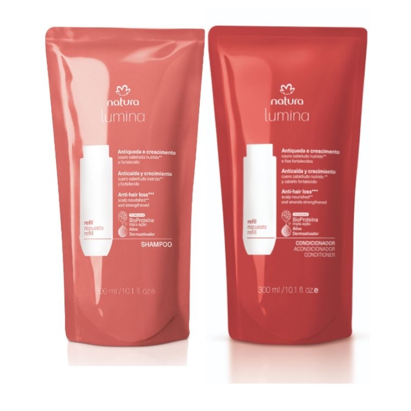 Natura Lumina Kit Refil Shampoo e Refil Condicionador Queda e Crescimento