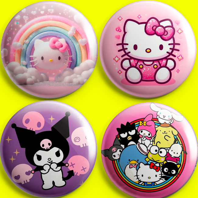 bottons hello kit=Bottons tamanho 3,5cm
