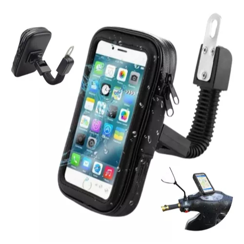 Suporte Bolsa Case Capa Celular Moto Retrovisor Prova D'água E 6.5"