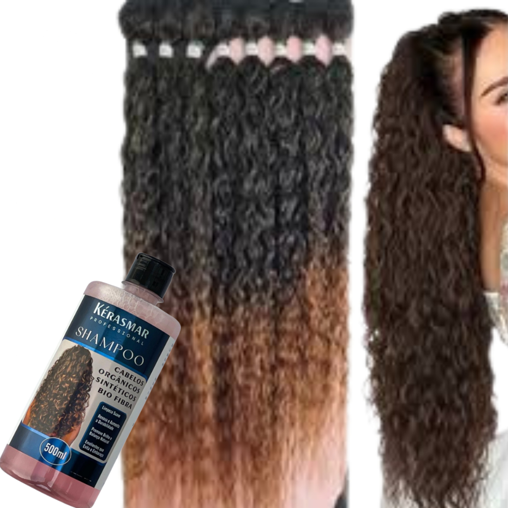 KERASMAR SHAMPOO PARA CABELO ORGÂNICO, SINTETICO, SEMI SINTETICO E BIO FIBRA 500ML!