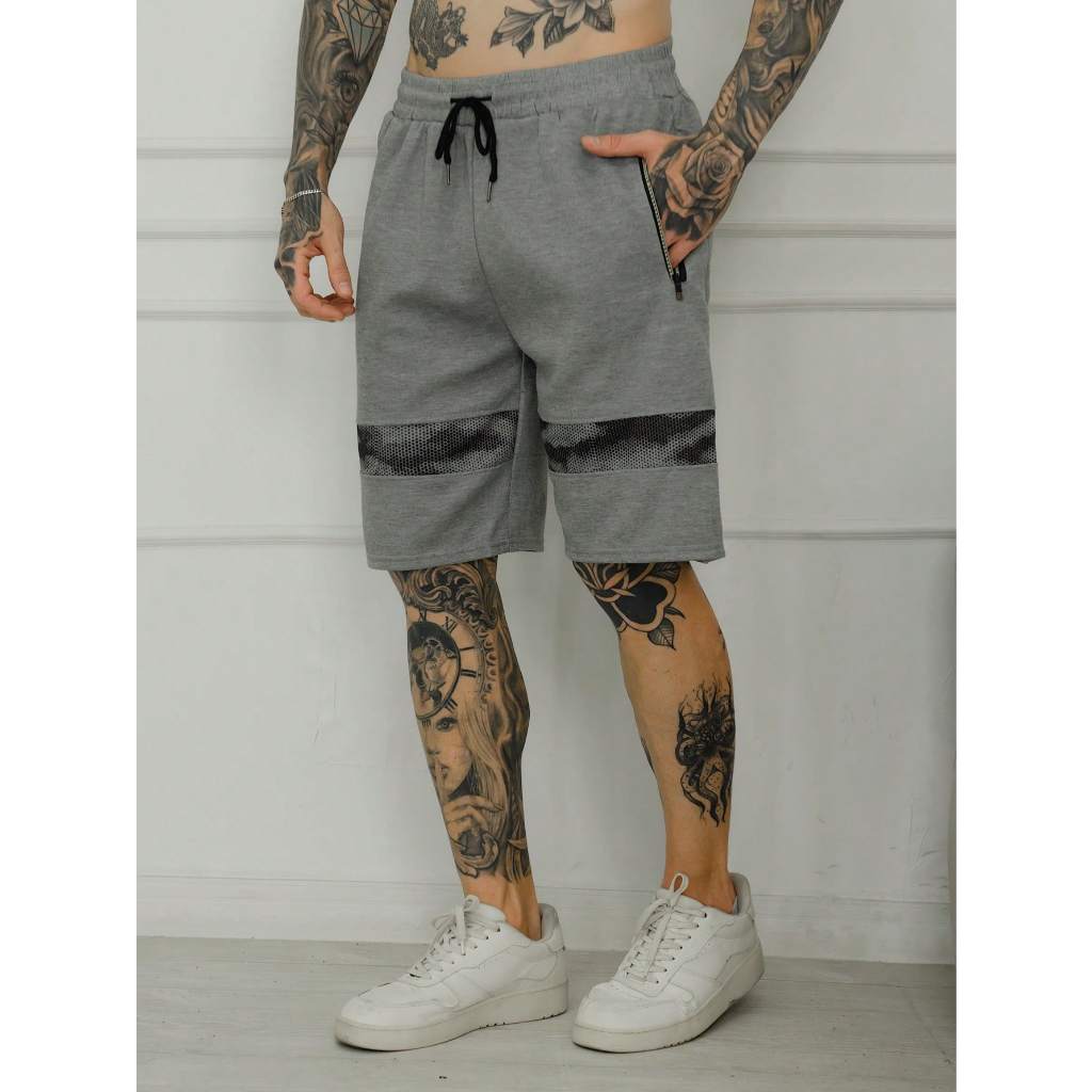 Bermuda moletom masculina /Bolsos com ziper /Cintura elástica — imagem 2 de 2