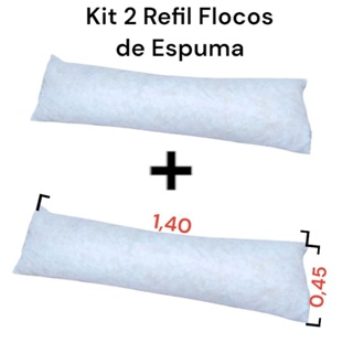 Kit 2 Refil de Xuxão Travesseiro de Corpo 1,40x0,45 Flocos de Espuma em Oferta na Shopee