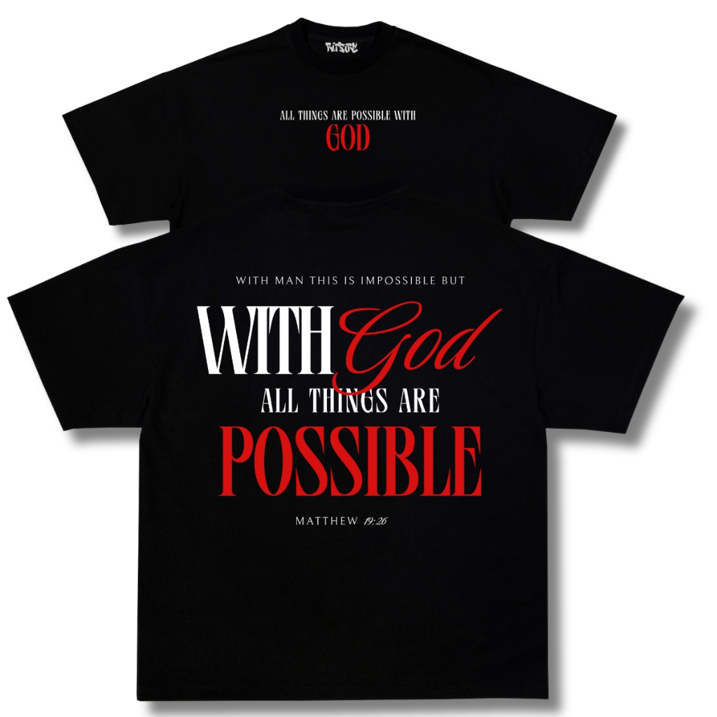 Ripfire Camiseta Masculina Algodã Oversized Crista Streetwear o Camisa Unissex With God Possible