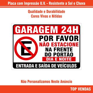 Placa Proibido Estacionar Símbolo Garagem Por Favor Não Estacionar na Frente Portão em Oferta na Shopee