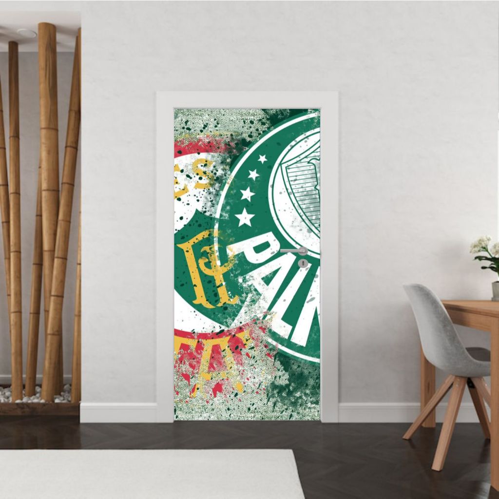 Adesivo Para Porta Palmeiras Time Futebol Brasileiro Decoração - Palestra Itália