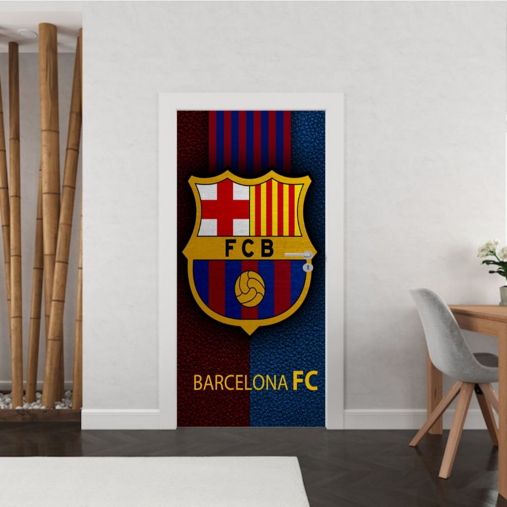 Adesivo Para Porta Barcelona Time Futebol Europeu Decoração