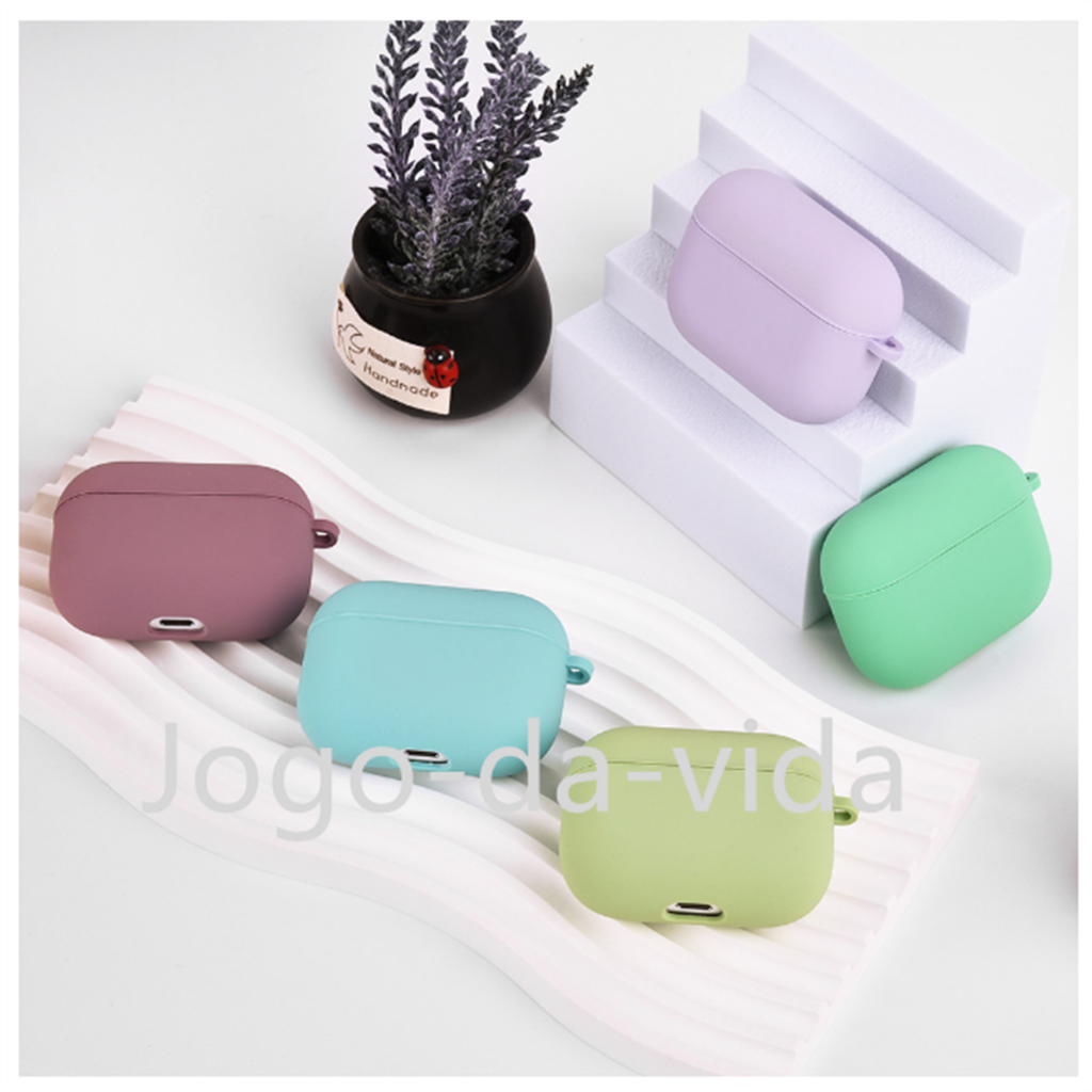Capa Case capinha de pc interno+Silicone Resistente Protetora para fone Apple AirPods 1 2 3 4  Pro 2 com suporte gancho