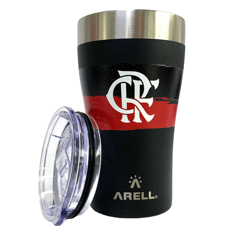 Copo Térmico Flamengo CRF Black Listras Arell 500ml - Home & Living