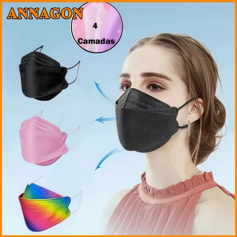 ANNAGON Máscaras Kn95 Proteção 5 Camada Respiratória Pff2 N95 Kit 50 em Oferta na Shopee
