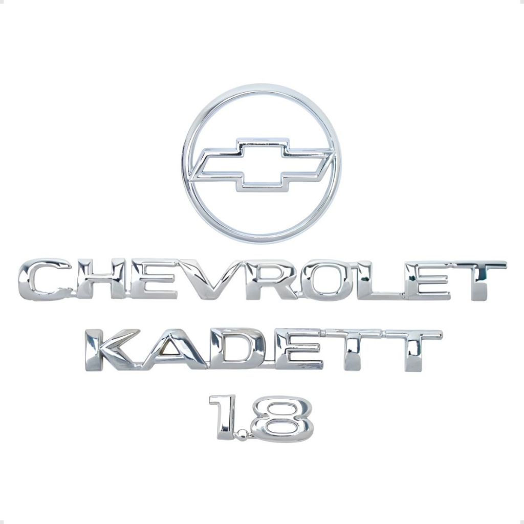Emblemas Kadett Chevrolet 1.8 E Gravata Mala Traseira 6,5 cm Cromados