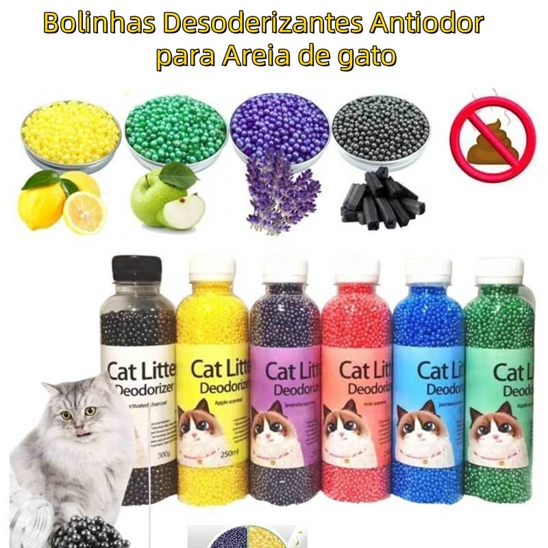 Bolinhas Desodorizantes Antiodor para Areia de Gato, Eliminador de Odores, Tira Cheiro, para Gatos