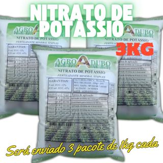 Fertilizante Nitrato De Potássio 3Kg Adubo Ferti Hidroponia em Oferta na Shopee