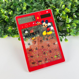 Calculadora Mickey Mouse Transparente Solar Glitter JHD-218-1 em Oferta na Shopee