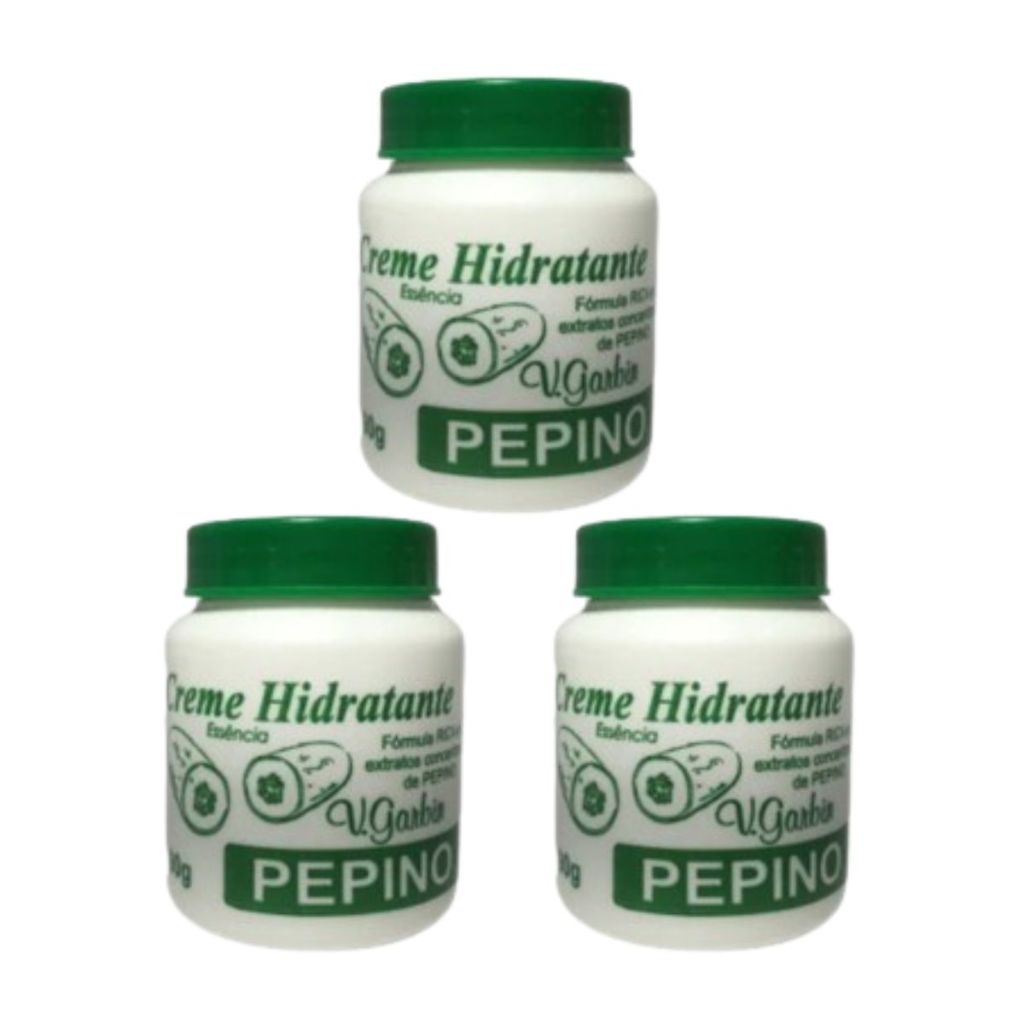 Kit C/3 Creme Hidratante V.Garbin Extrato Concentrado de Pepino 90g em Oferta na Shopee