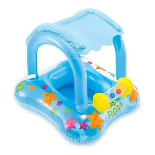 Boia Intex Cobertura Inflável Infantil para Piscina com Proteção Solar para Bebê