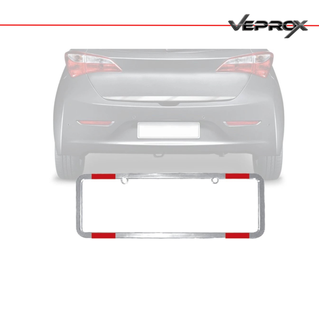 Par Moldura de Placa Cromado Refletor Especial Universal E Mini Mercosul