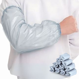 100 Manga Mangote Manguito Plástico Impermeável Descartável Com Elástico Para Uso Profissional em Oferta na Shopee