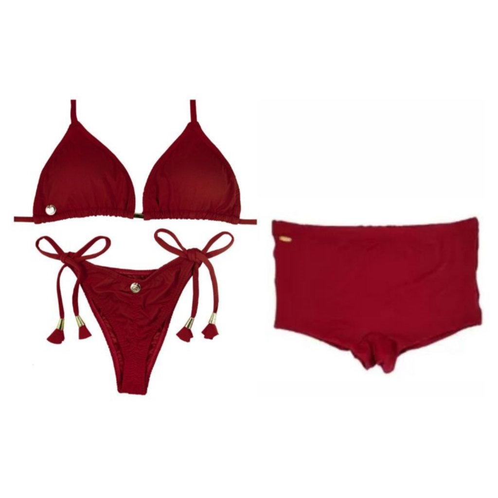 Kit Casal Biquíni com Bojo + Sunga Box Adulto Moda Praia