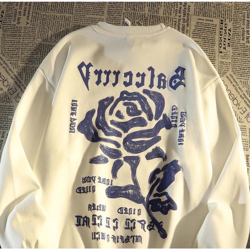 Moletom Gola Redonda Rosa Blue Rose Casaco Unissex Blusão Algodão Peluciado Blusa Aesthetic em Oferta na Shopee