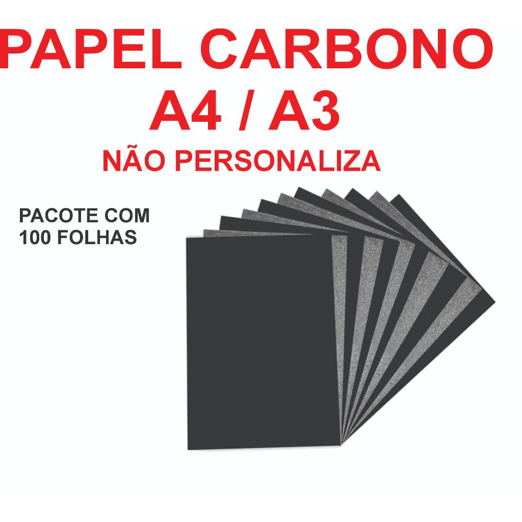Papel carbono pacote com 100 folhas preto em Oferta na Shopee