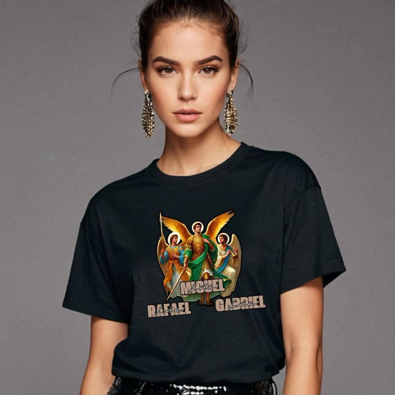 Camiseta Unissex São Miguel São Rafael São Gabriel Arcanjos da Guarda| Infantil, Adulto e Plus