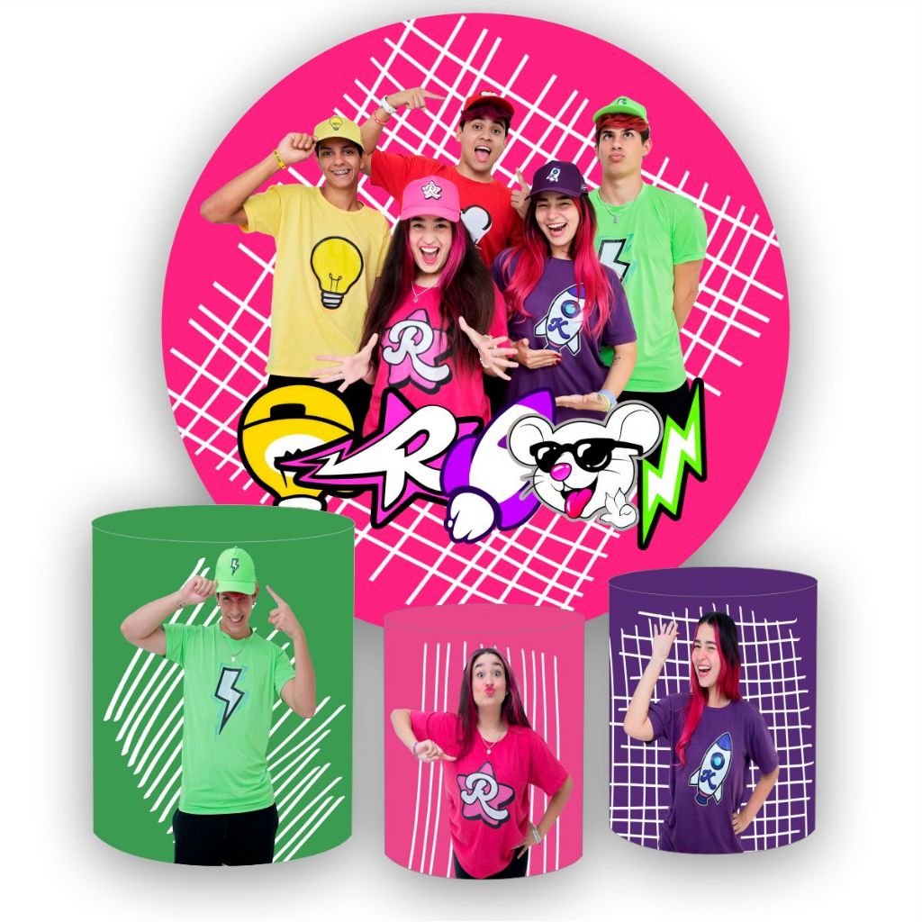 kIT Painel Redondo em tecido sublimado 1,50 + 3 Capas de Cilindro Emily Vick Os Rosas Elementos em Oferta na Shopee