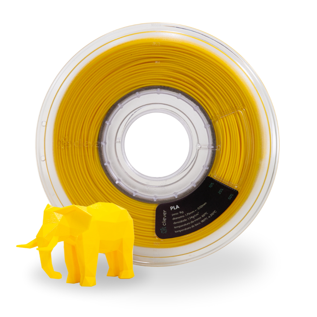 PLA Amarelo Premium | 1,75mm | 1 Kg | Cliever PLA Amarelo Premium | 1,75mm | 1 Kg | Cliever